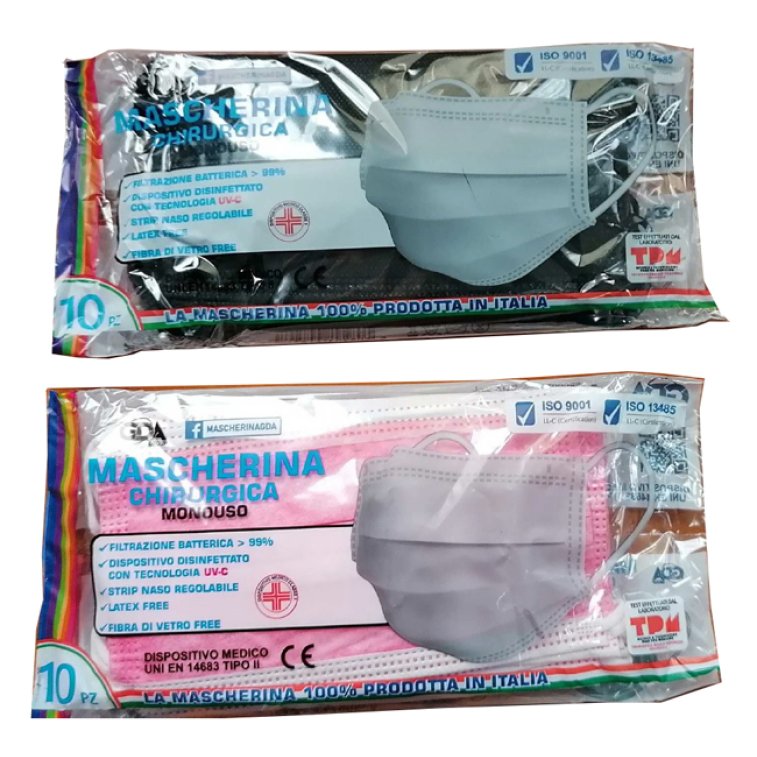 GDA MASCHERINA CHIR NERO10PZ